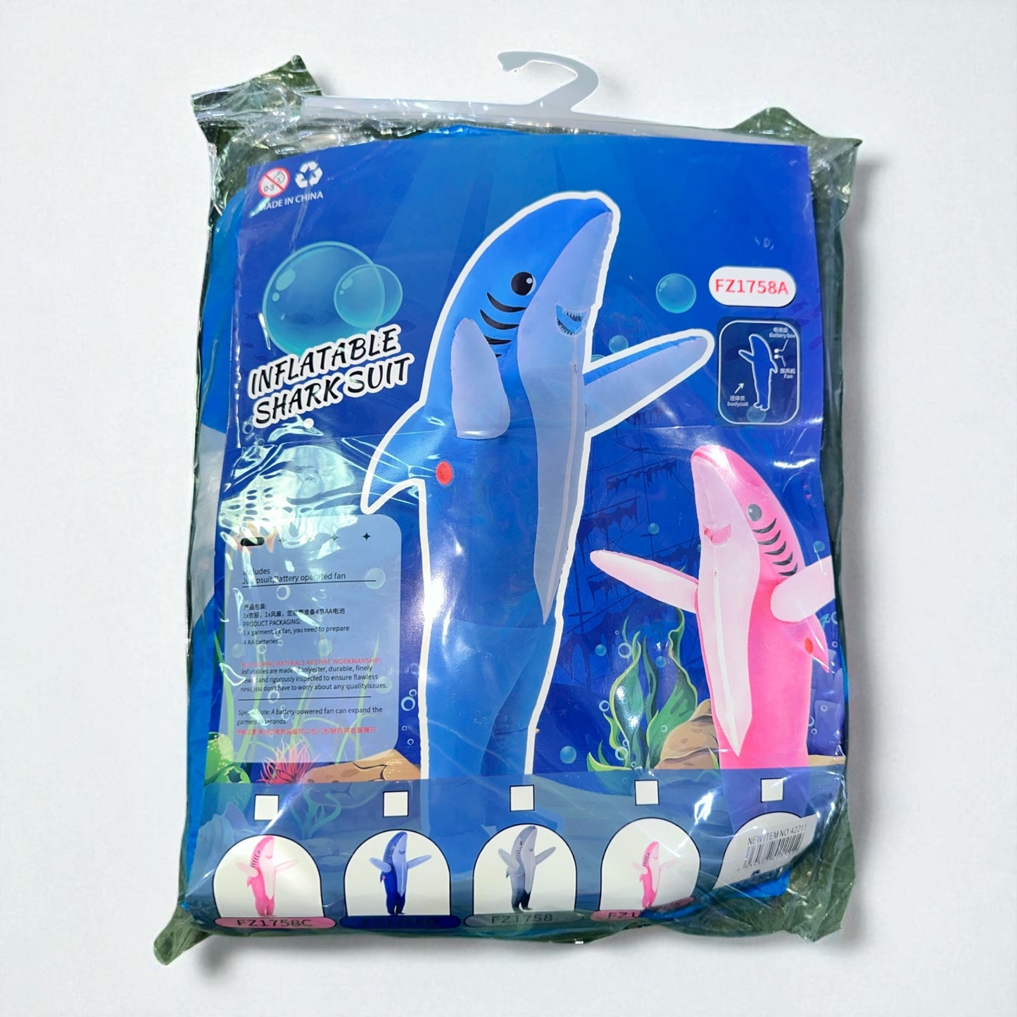 Disfraz Tiburón Inflable Adulto con Inflador - Fiestas Chile | Diki Shop