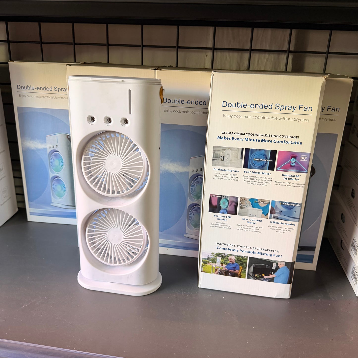 Ventilador Doble con Humidificador | 2 en 1 Portátil