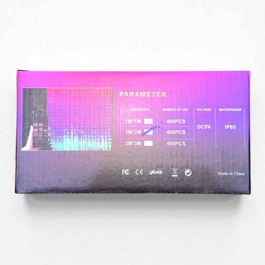 Cortina LED 400 Luces 2x2m con Control Remoto - Decoración Chile | Diki Shop