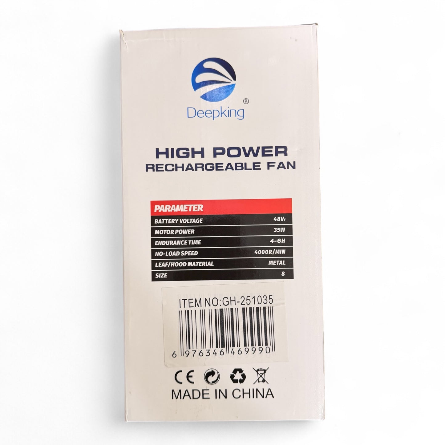 Ventilador Inalámbrico Recargable 8 Pulgadas - Portátil y Potente | Diki Shop